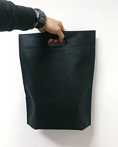 부직포 타공 쇼핑백 가방 (블랙)[재질:부직포70g]6가지 사이즈(바닥있음)100매 단위
