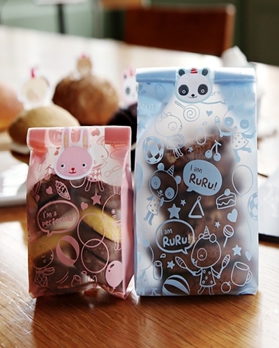 M 반투명 쿠키 봉투 (야미프랜즈)초콜릿 사탕 제과 과자 포장용 비닐2가지 사이즈[100매 단위]