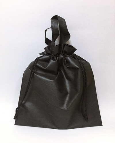 블랙 부직포 손잡이 가방 쇼핑백(상단조리개)70g  토트형 끈 조리개 가방 신발 주머니 가로35cm * 세로42cm50매 단위